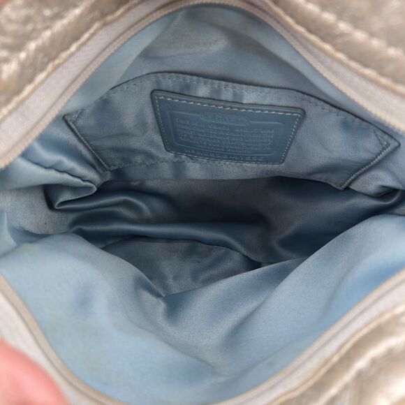 Coach Zoe Signature Logo Small Baguette Shoulder Bag Brown Silver Y2K Twee Luxe - Picture 9 of 13